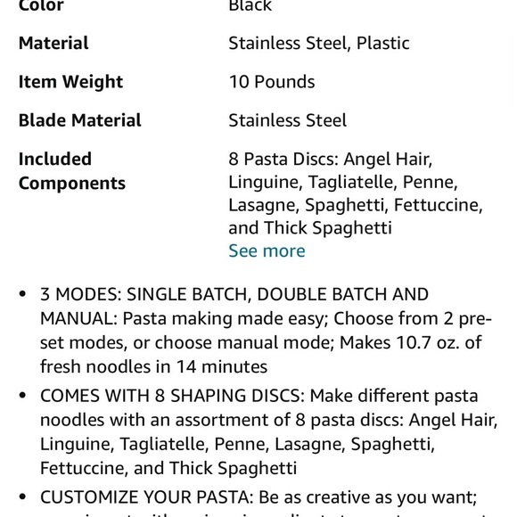 Curtis Stone Pasta Maker with 8 Shaping Discs  NEW IN BOX! - Picture 6 of 6